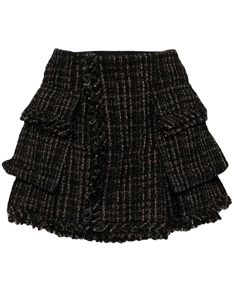 Sacai Asymmetrischer Tweed-Rock Schwarz