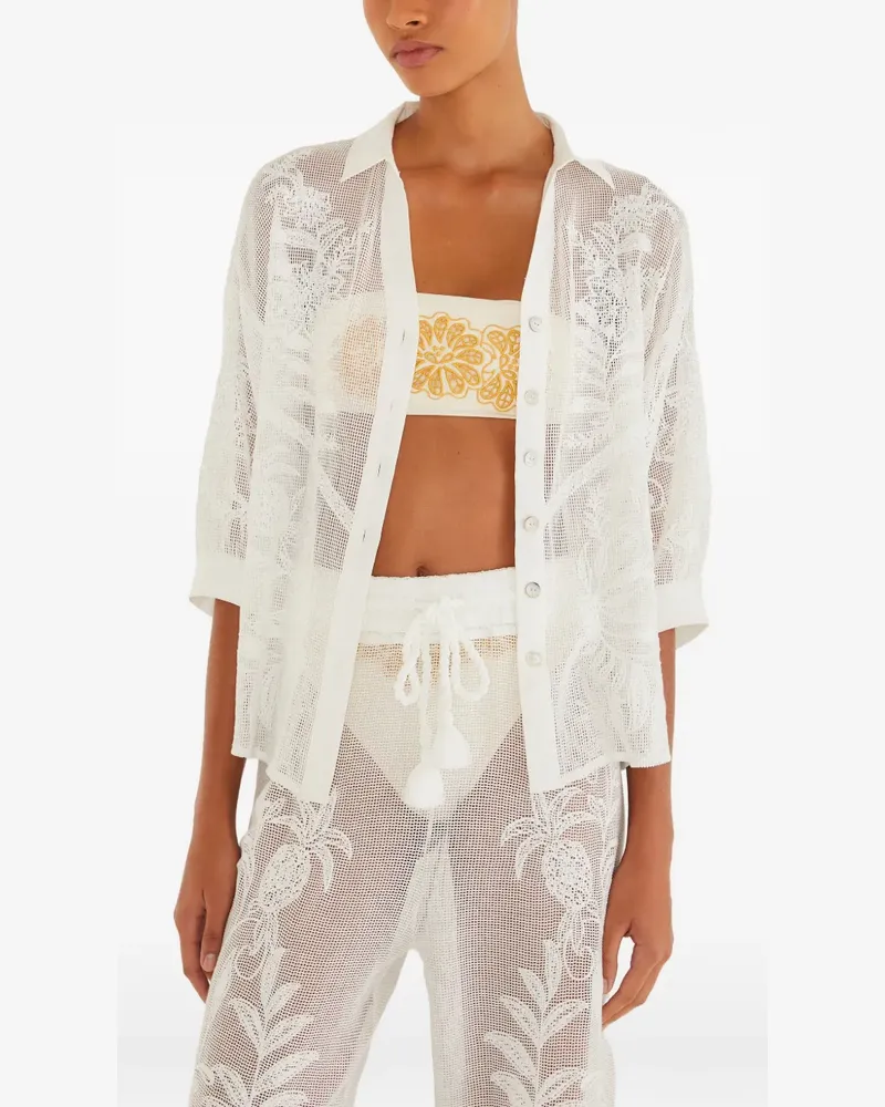 FARM Rio floral buttoned shirt - Weiß Weiß