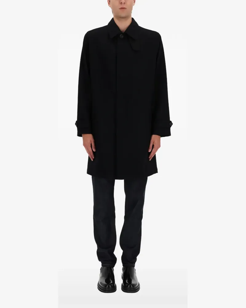 HUGO BOSS Einreihiger Mantel - Schwarz Schwarz