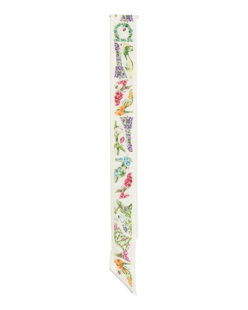 Ferragamo Seidenschal mit Blumenprint - Nude Nude