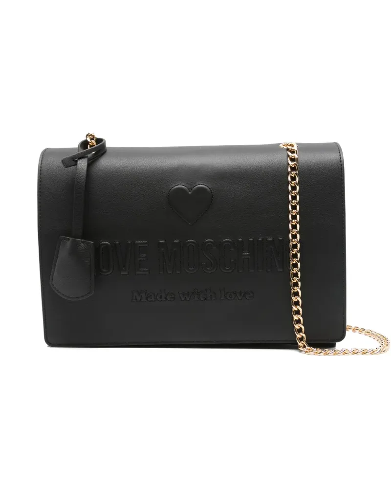 Moschino Schultertasche mit Logo-Prägung - Schwarz Schwarz