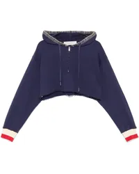 Golden Goose Cropped-Hoodie mit kurzem Reißverschluss Blau