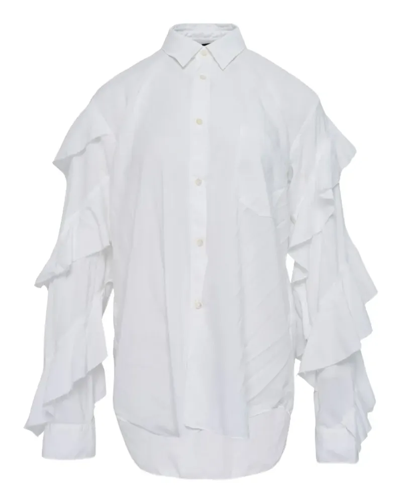 Comme des Garçons ruffled-sleeve shirt - Weiß Weiß