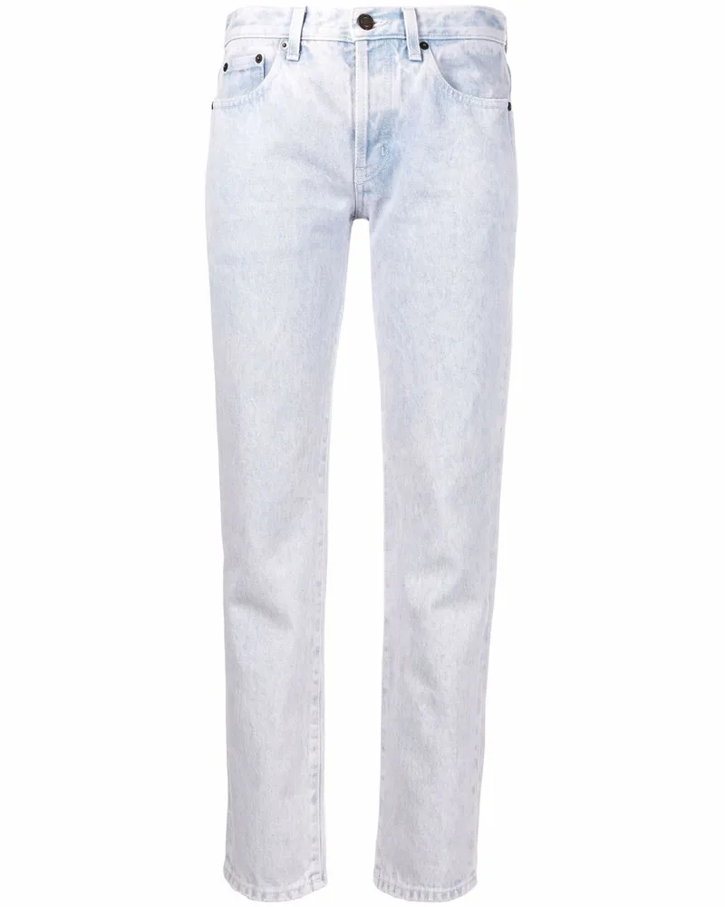 Saint Laurent Cropped-Jeans mit Bleach-Effekt - Violett Violett