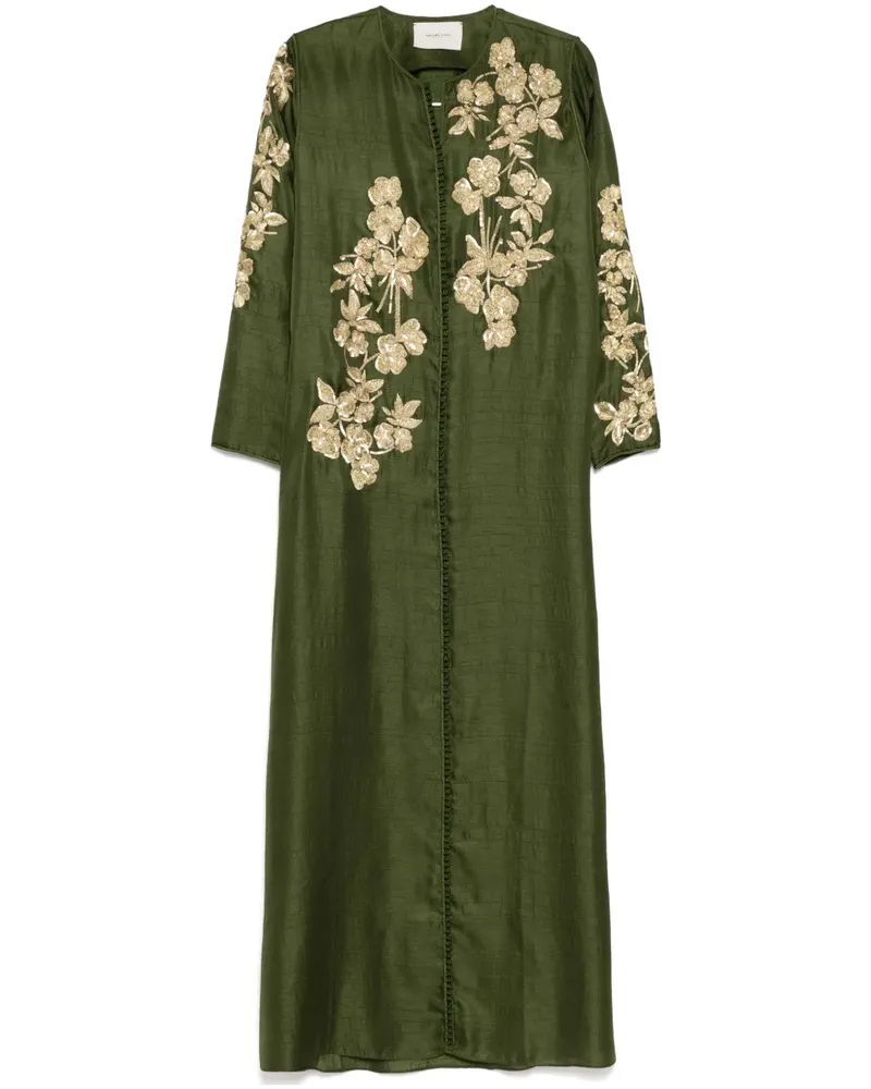 SHATHA ESSA Besticktes Kleid mit Blumen - Grün Grün