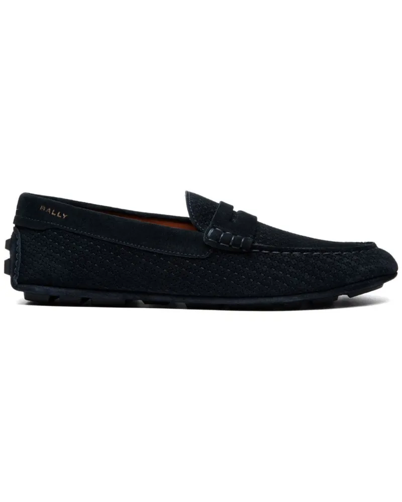 Bally Bestickte Loafer mit runder Kappe Schwarz