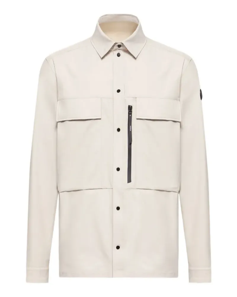 Moncler logo-patch chest-pocket shirt - Nude Nude