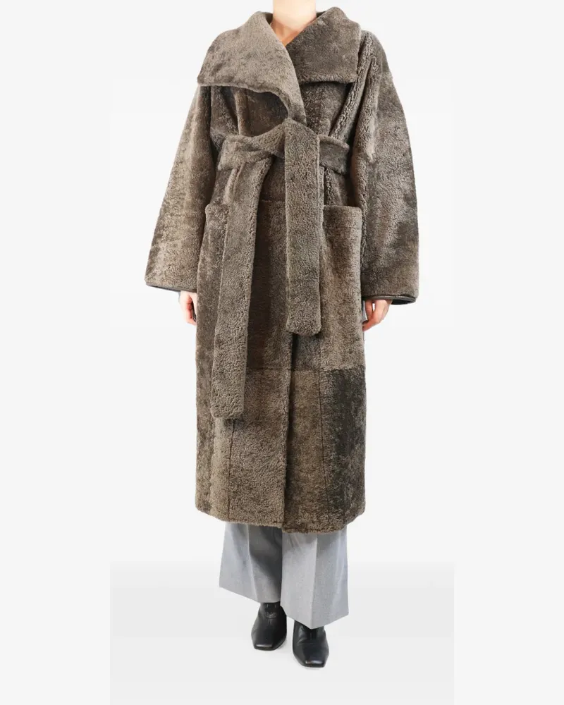Totême belted-waist coat - Grün Grün