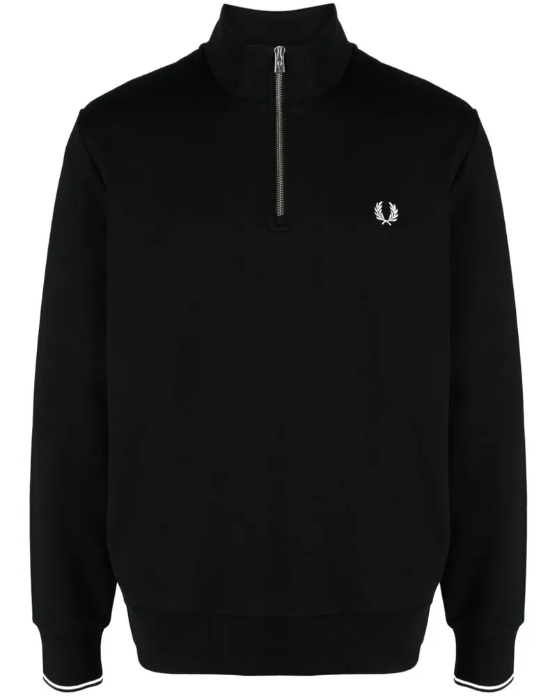 Fred Perry Pullover mit Reißverschluss - Schwarz Schwarz