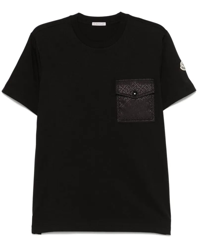 Moncler Klassisches T-Shirt - Schwarz Schwarz