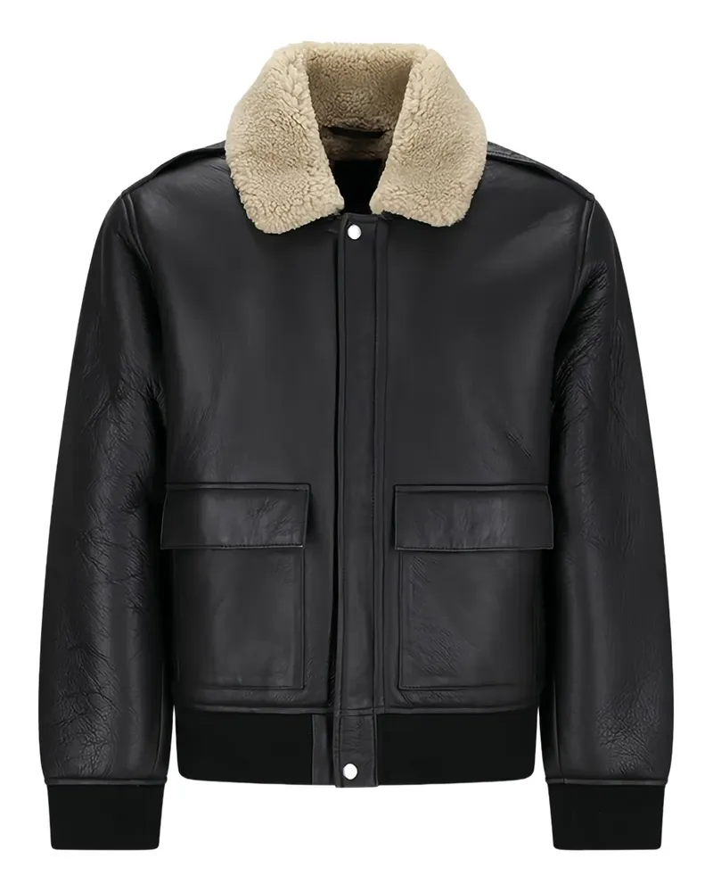 Calvin Klein Bomberjacke mit Shearling-Kragen - Schwarz Schwarz