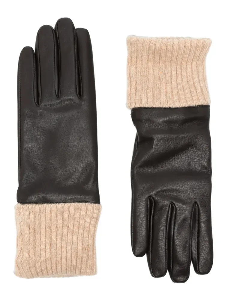 Twin-Set logo-plaque gloves - Braun Braun