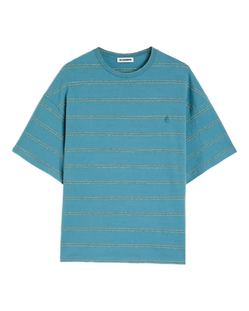 Jil Sander Gestreiftes T-Shirt - Blau Blau