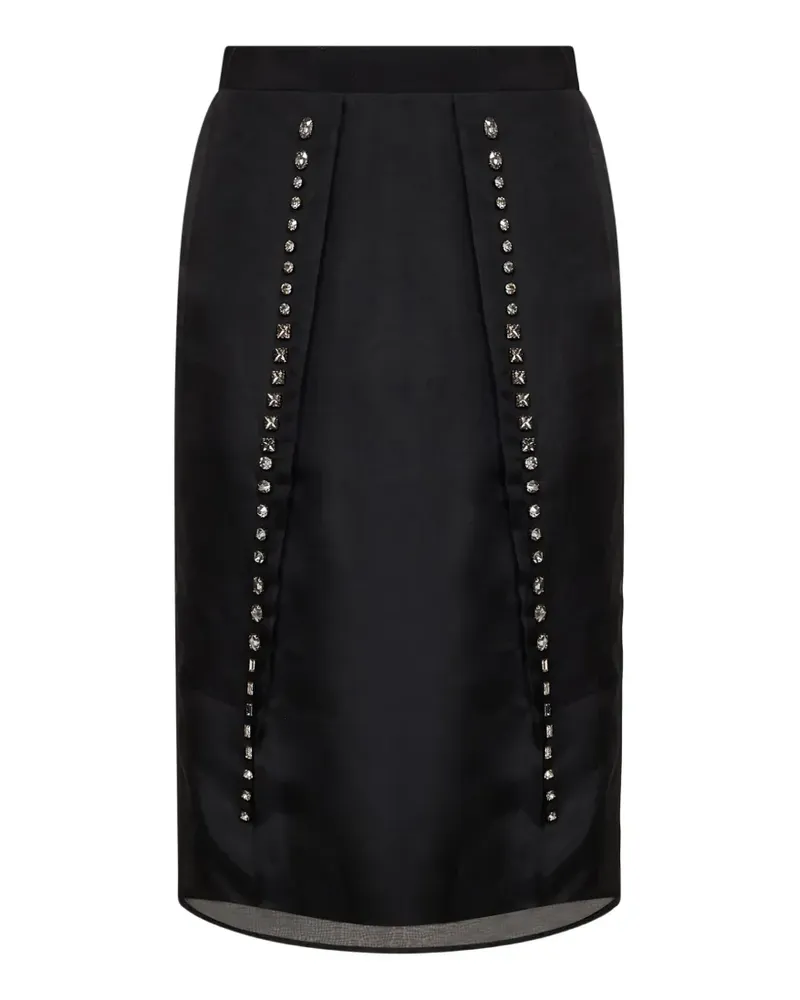 Stella McCartney Midirock mit Kristallen - Schwarz Schwarz