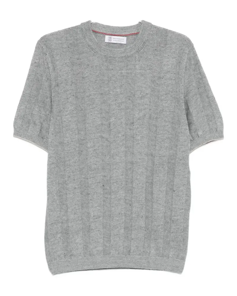 Brunello Cucinelli ribbed short-sleeve T-shirt - Grau Grau