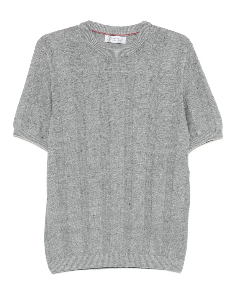 Brunello Cucinelli ribbed short-sleeve T-shirt - Grau Grau