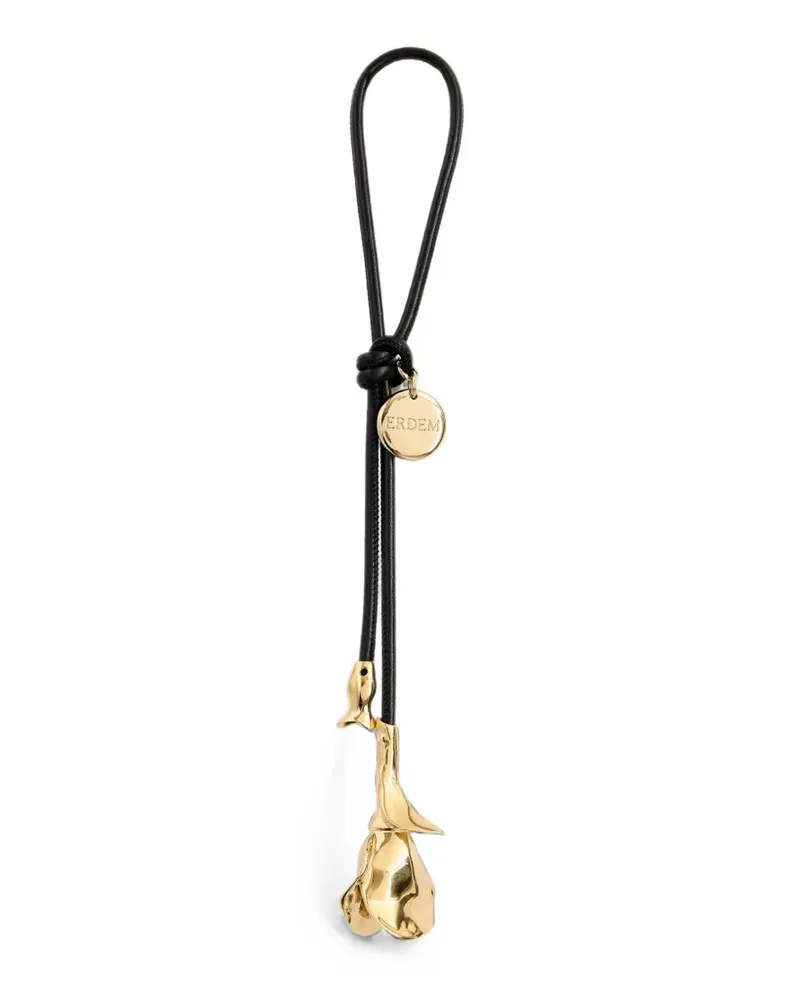 Erdem Flora leather bag charm - Gold Gold