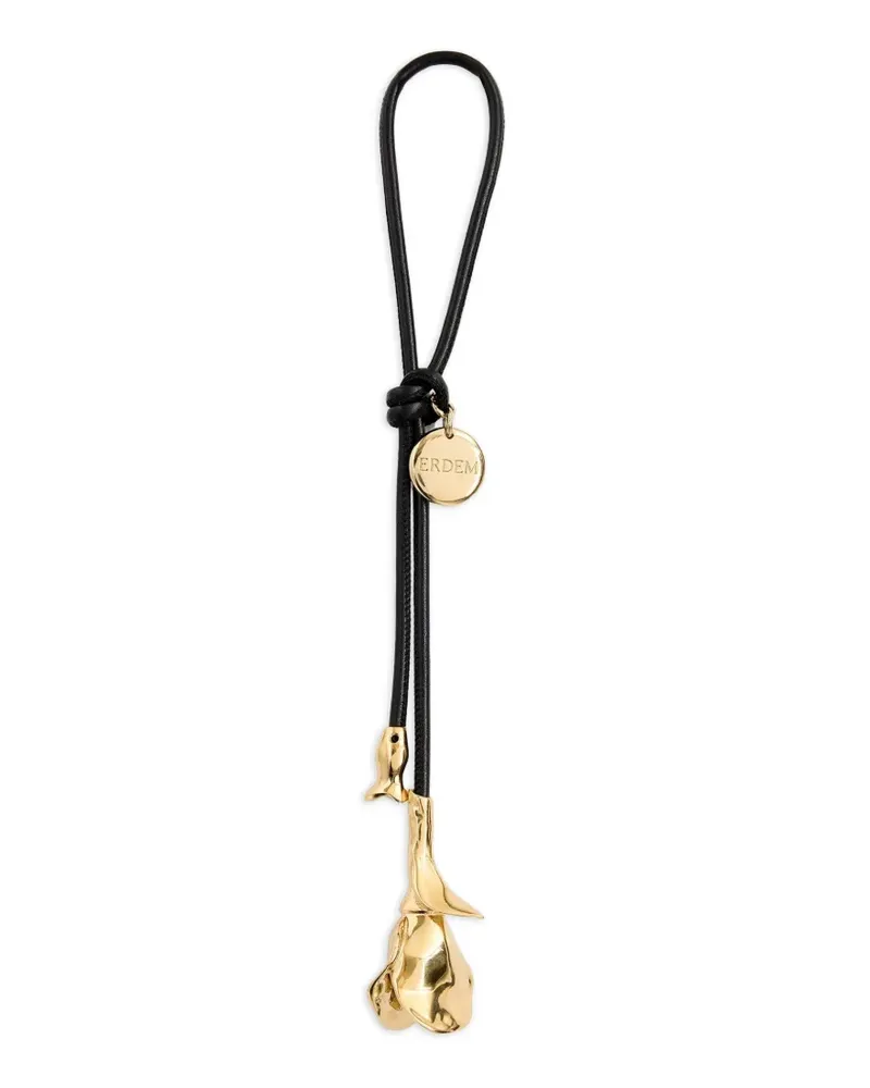 Erdem Flora leather bag charm - Gold Gold