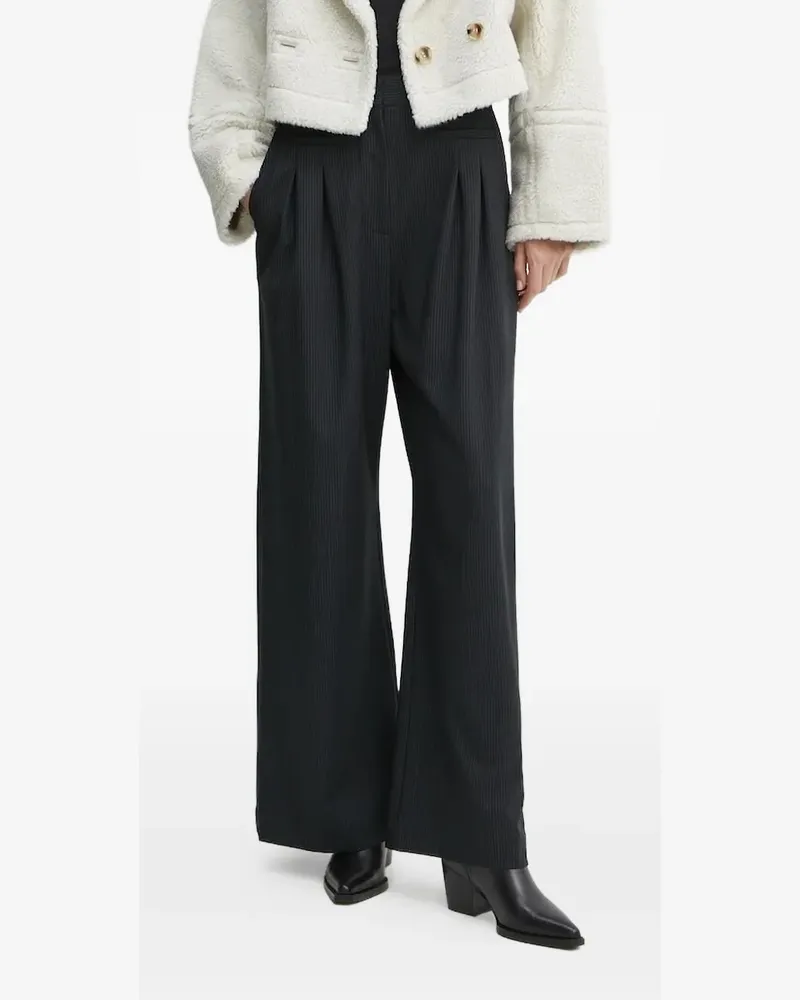MUNTHE Bundfaltenhose mit Nadelstreifen - Schwarz Schwarz