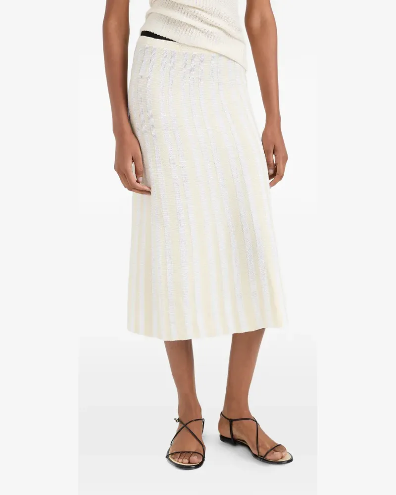 Proenza Schouler Isley rib-knit midi skirt - Nude Nude