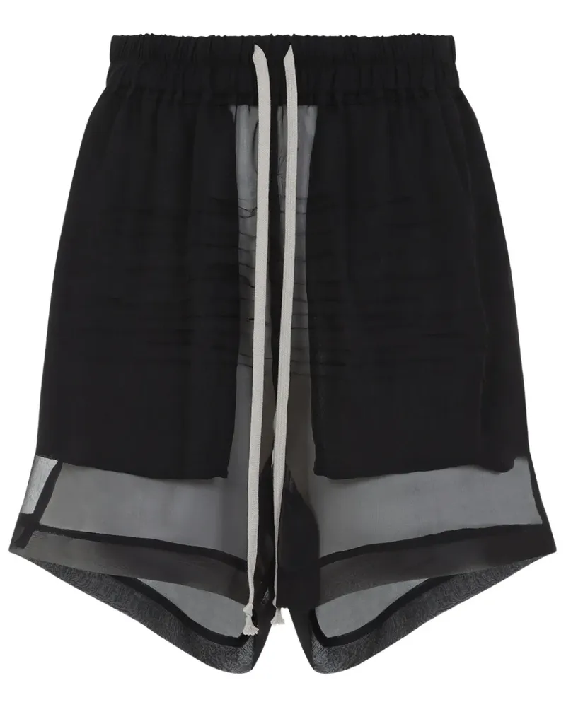 Rick Owens Semi-transparente Shorts - Schwarz Schwarz
