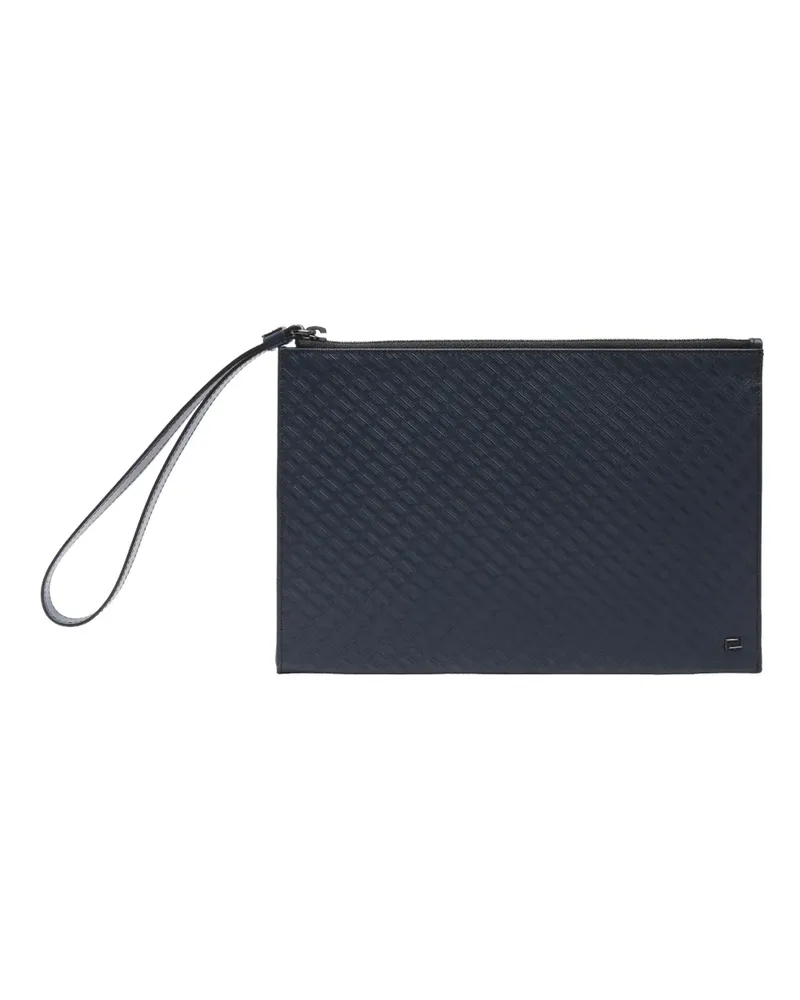 Lancel Mini Leon iPad Clutch mit Monogramm-Prägung - Blau Blau