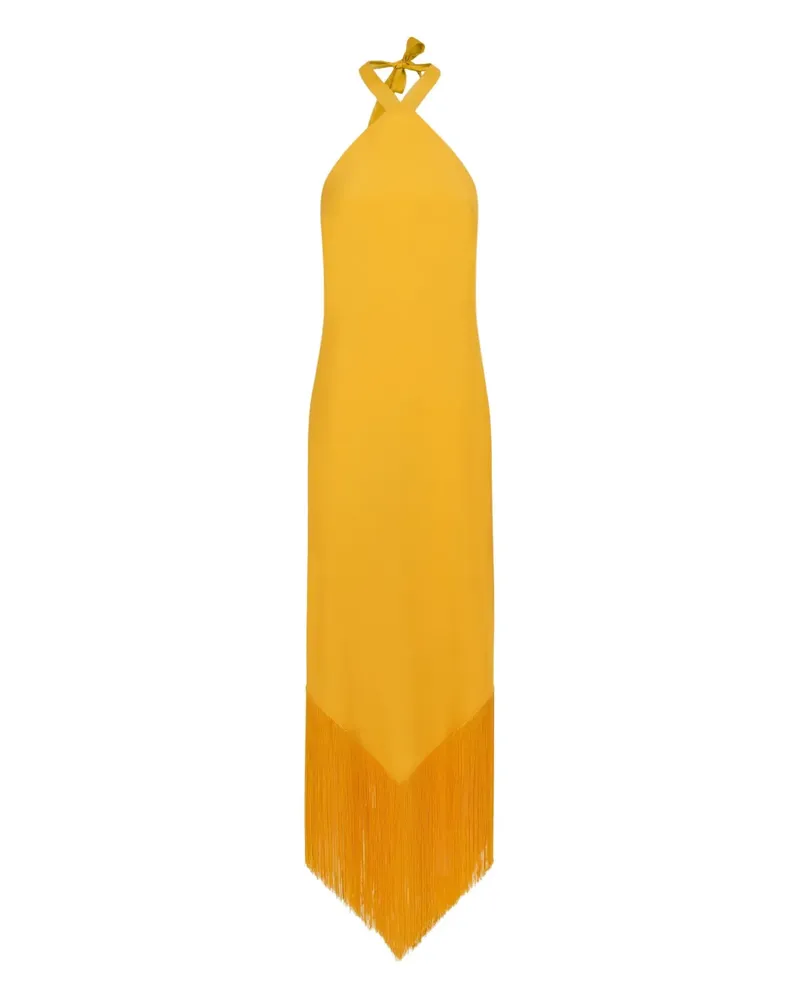 Taller Marmo Nina Maxikleid mit Fransen - Gelb Gelb