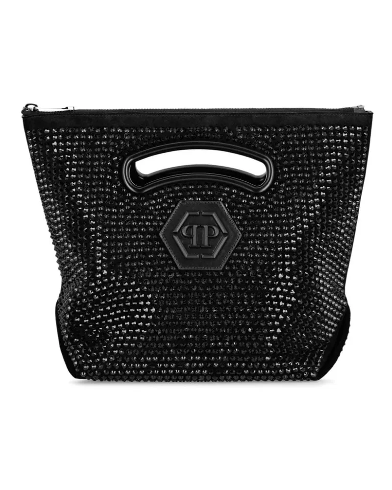 Philipp Plein Mittelgroßer Wildleder-Shopper Schwarz