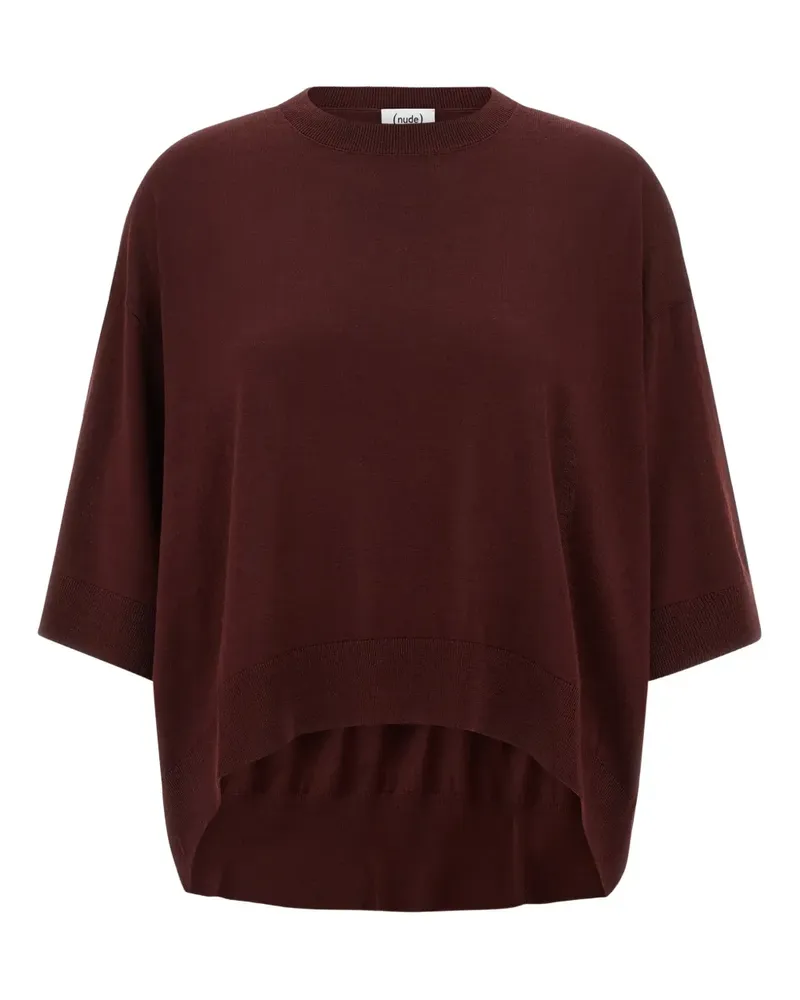 NUDE Wollpullover mit tiefen Schultern - Rot Rot