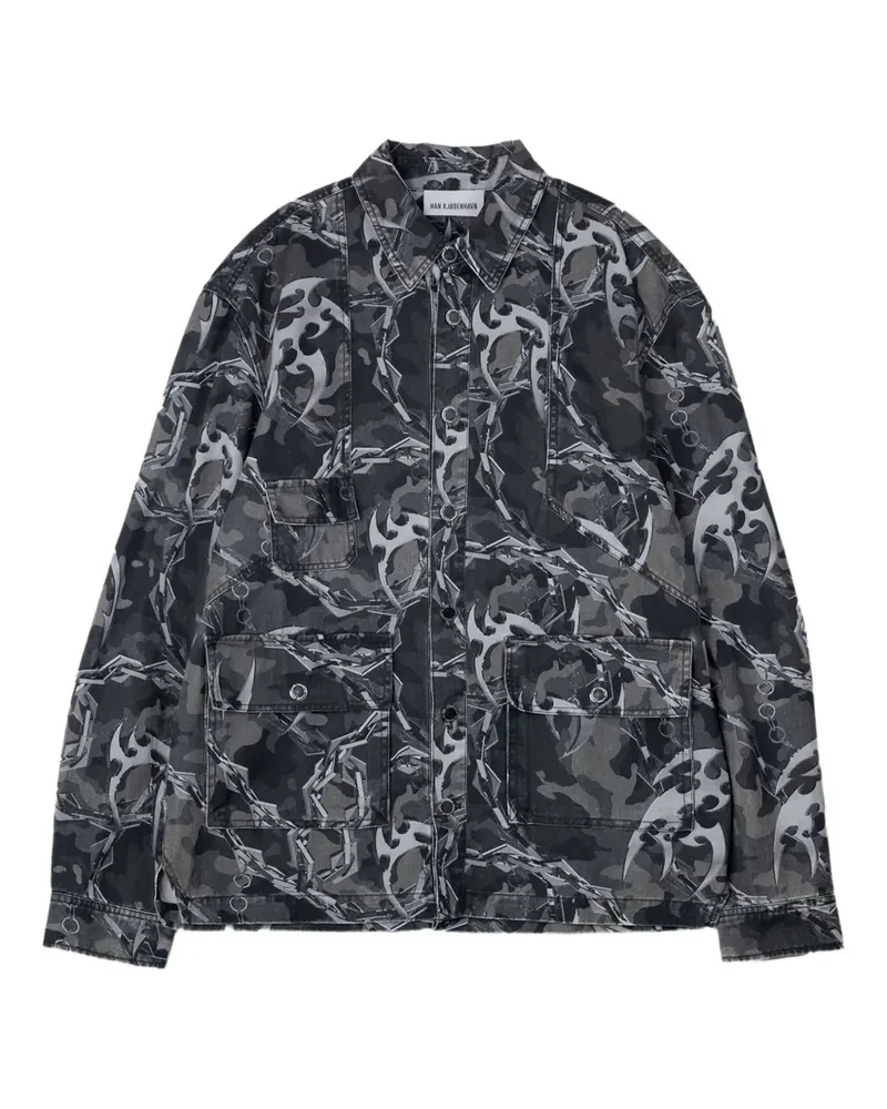 Han Kjøbenhavn Jacke mit Camouflage-Print - Grau Grau