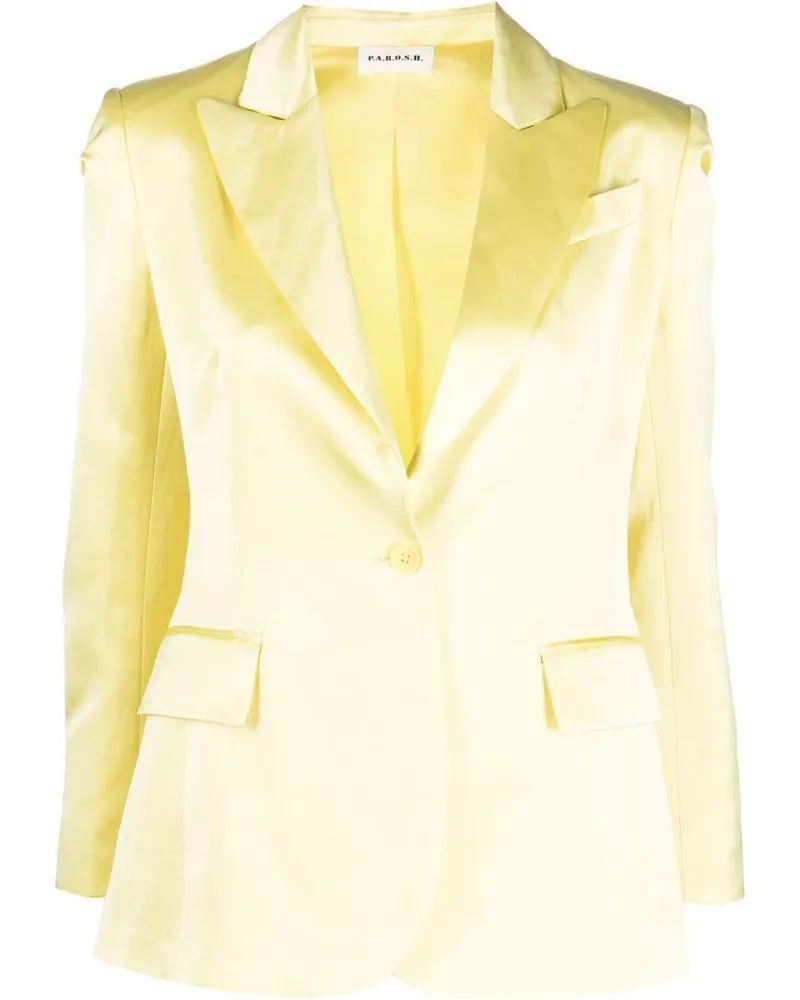 P.A.R.O.S.H. Blazer in Satinoptik - Gelb Gelb
