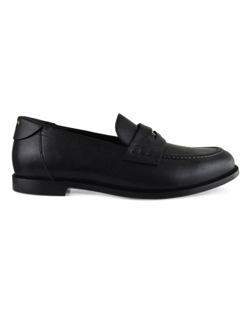 Balmain logo-plaque leather loafers - Schwarz Schwarz