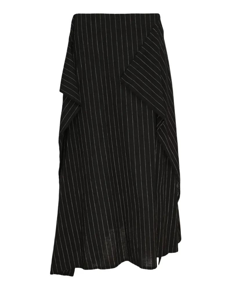 Yohji Yamamoto Rock mit Nadelstreifen - Schwarz Schwarz