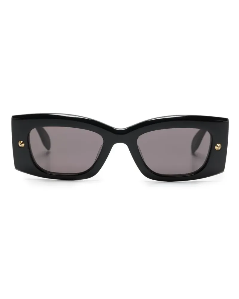 Alexander McQueen Bold Sonnenbrille mit Logo-Print - Schwarz Schwarz