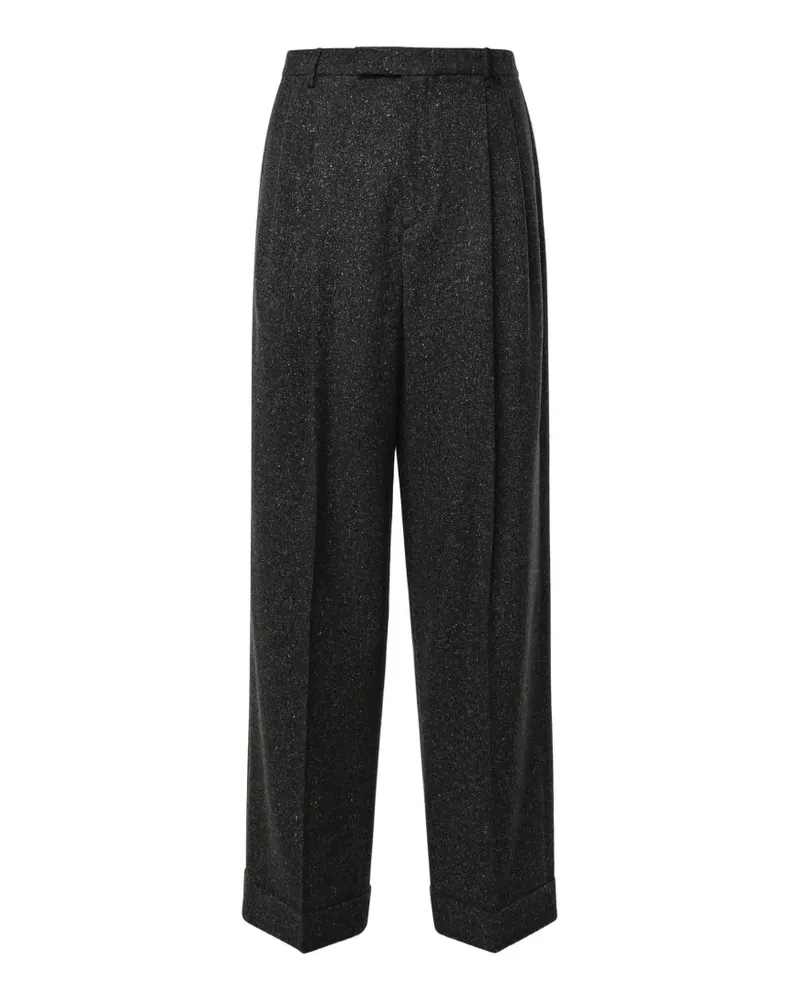 Valentino Garavani pleated-waist flecked trousers - Grau Grau