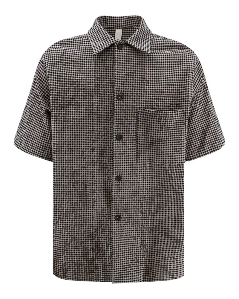 Hevò check-pattern short-sleeve shirt - Schwarz Schwarz
