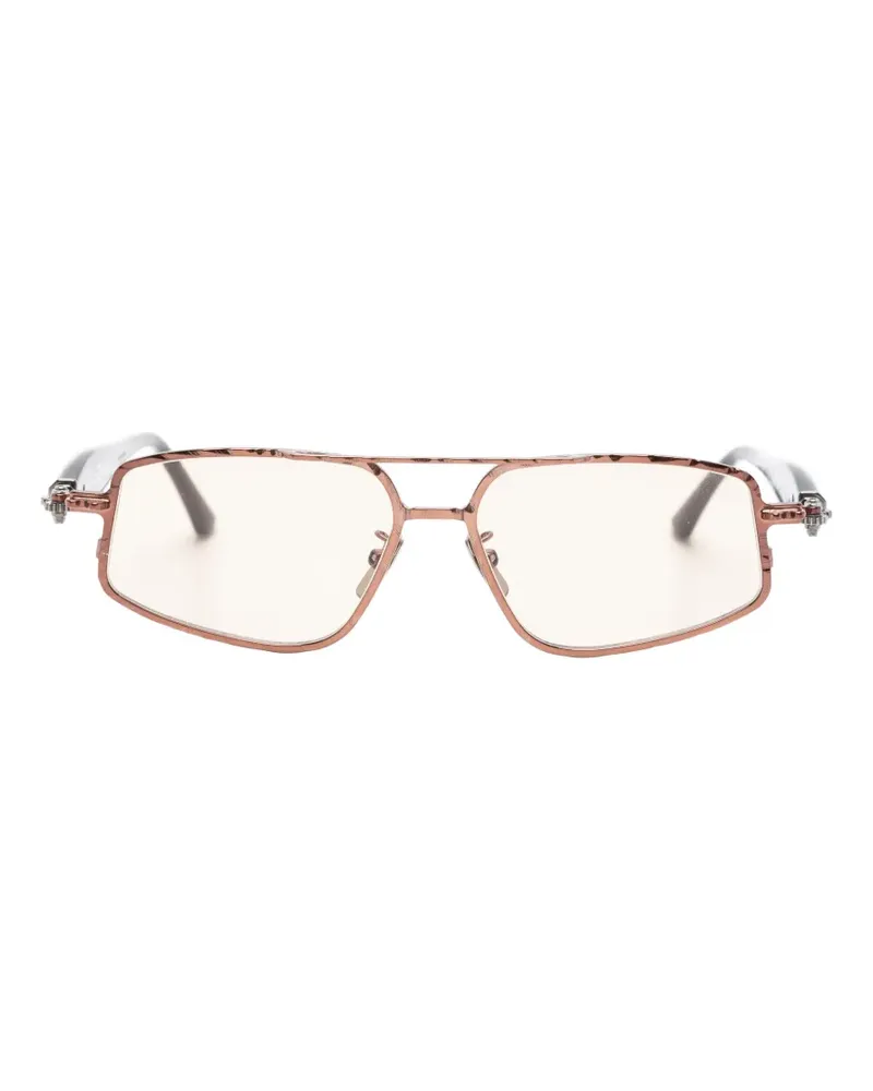 KUBORAUM Maske P73 Sonnenbrille mit geometrischem Gestell - Braun Braun