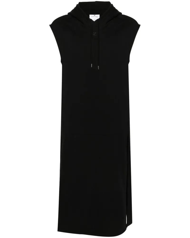 Courrèges Ärmelloses Maxikleid mit Kapuze - Schwarz Schwarz