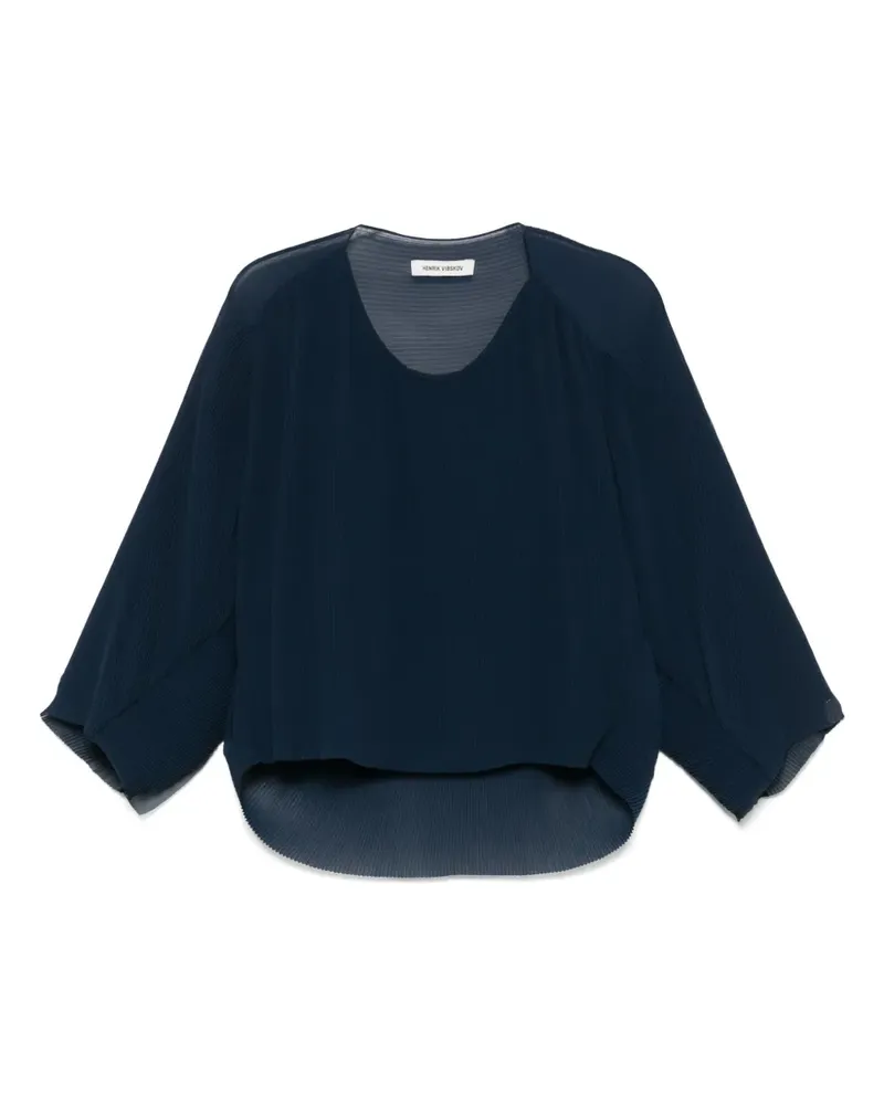 Henrik Vibskov Plissierte Index Bluse - Blau Blau