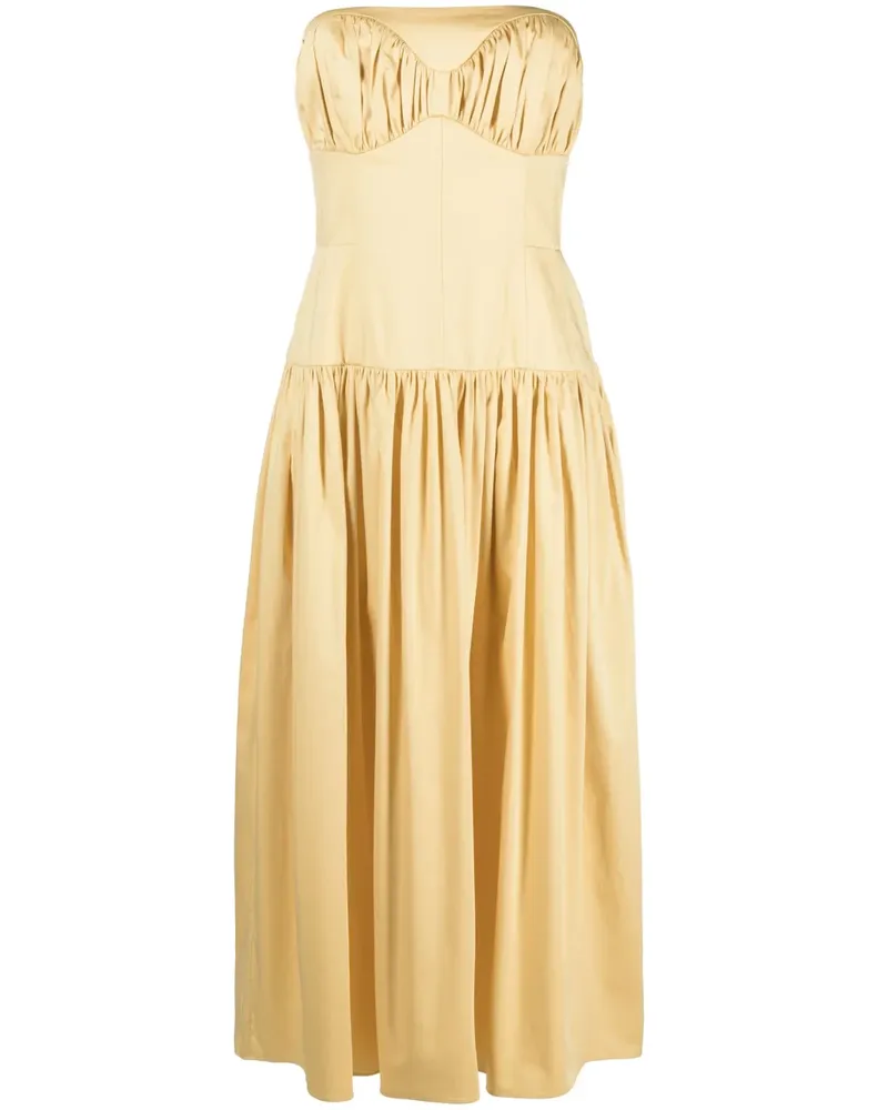 TOVE Schulterfreies Midikleid - Gelb Gelb
