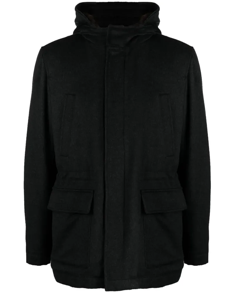 Corneliani Jacke mit Kapuze - Schwarz Schwarz