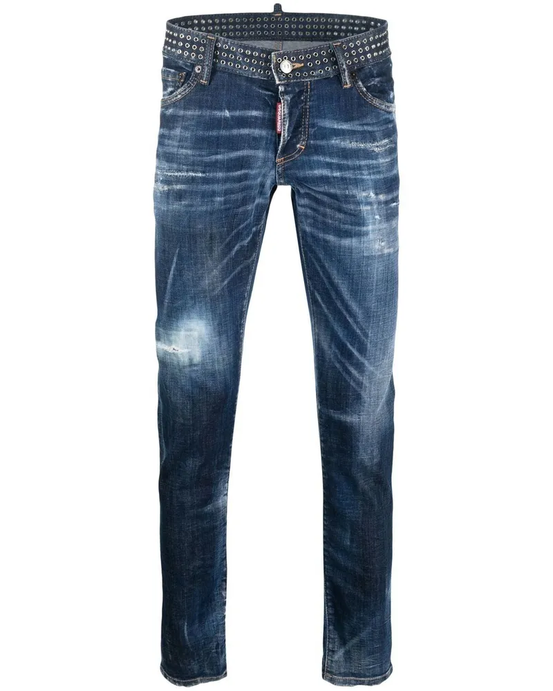 Dsquared2 Slim-Fit-Jeans mit Nieten - Blau Blau