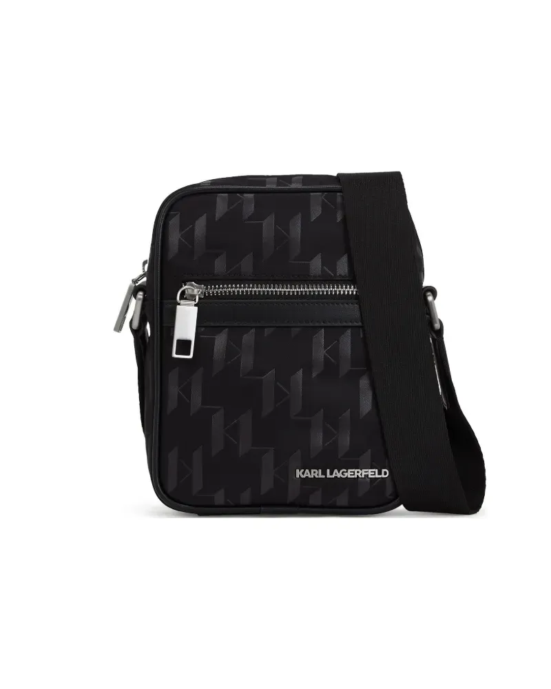 Karl Lagerfeld Umhängetasche mit Monogramm - Schwarz Schwarz