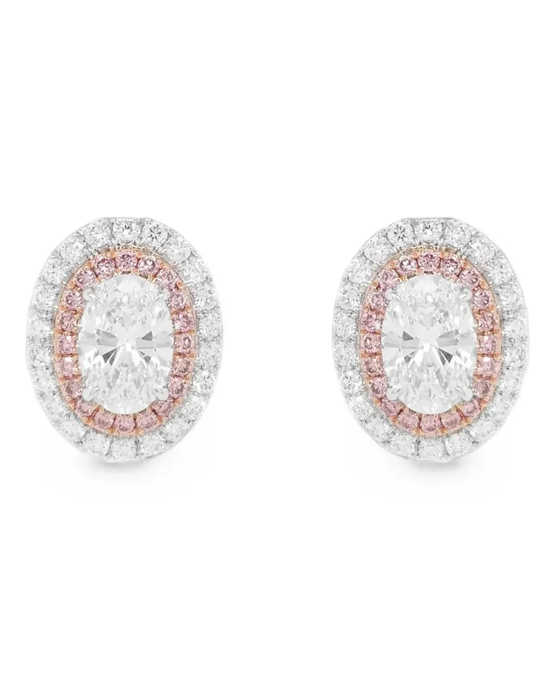 HYT Jewelry Halo Ohrringe mit Diamanten - Silber Silber