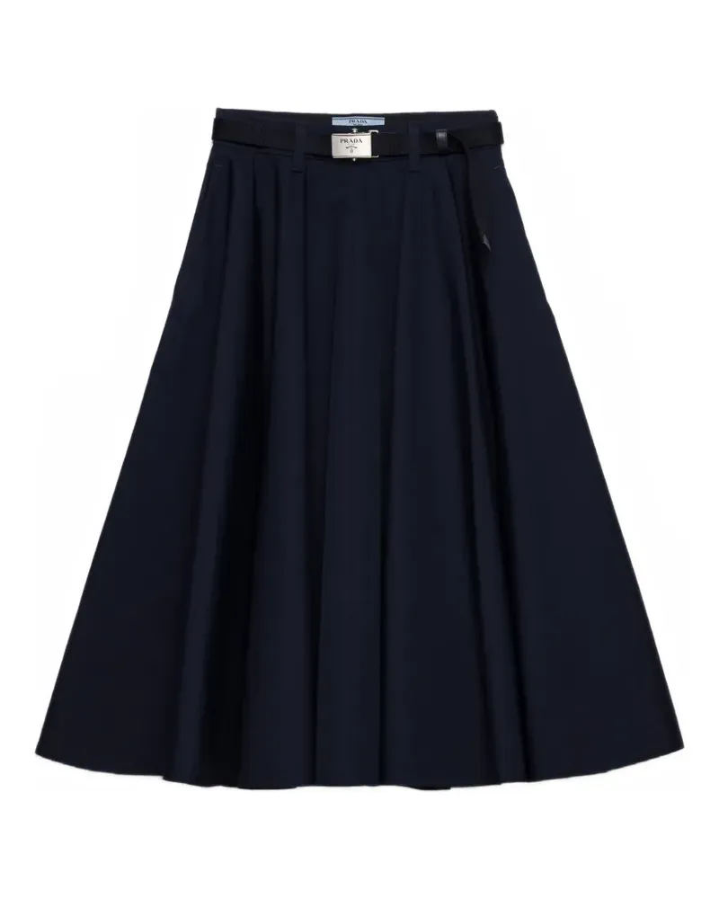 Prada Popeline-Midirock - Blau Blau