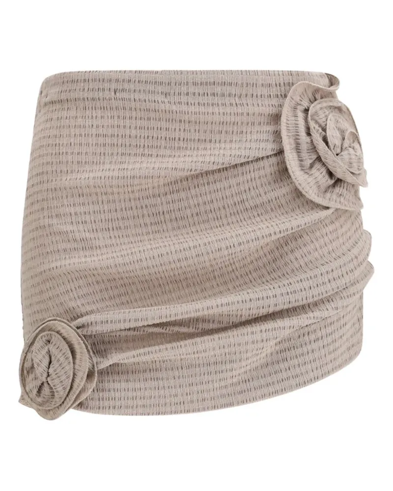 Magda Butrym Minirock mit Blumenapplikation - Braun Braun