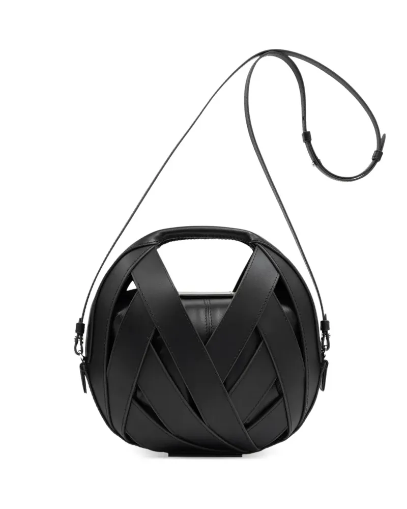 PERRIN PARIS Le Petit Panier Tote Bag mit Korbgeflecht - Schwarz Schwarz