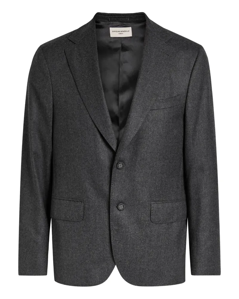 Officine Generale button single-breasted wool blazer - Grau Grau