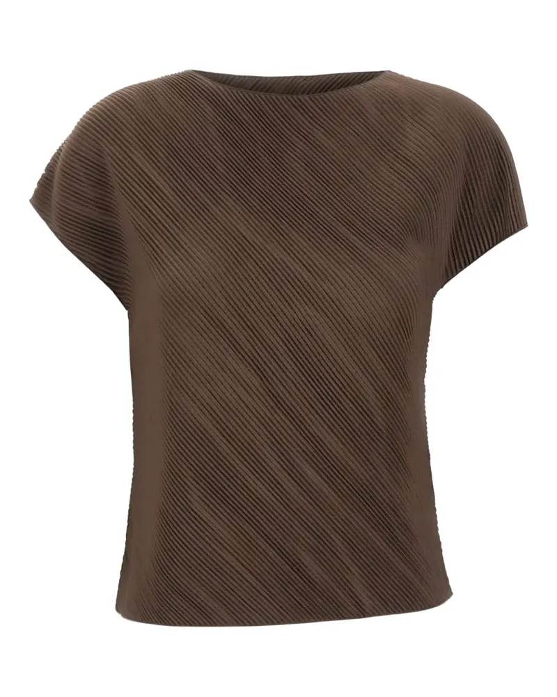 Vince pleated cap-sleeve top - Braun Braun