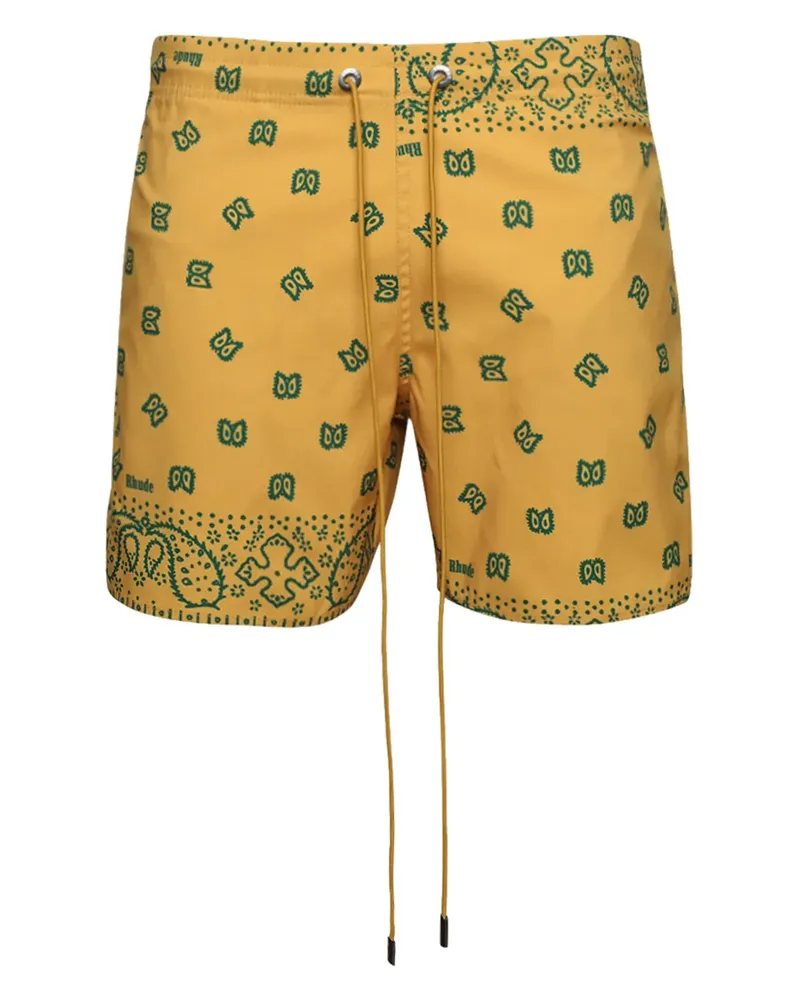 RHUDE Badeshorts mit Bandana-Print - Gelb Gelb
